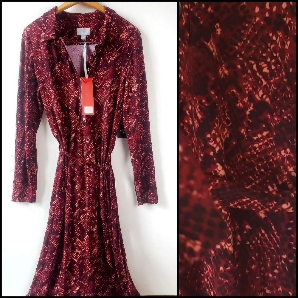 NEW! PURE COLLECTION Snakeskin Print Knit Dress 14/16. - Picture 2 of 7